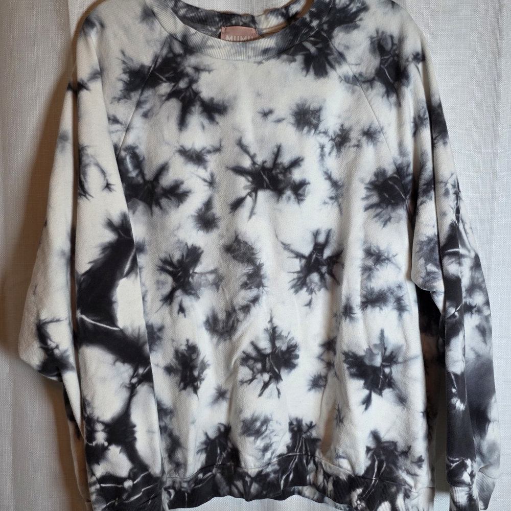 Show Me Your MuMu Monochrome Tie-Dye Top Black‎ And White Size Large F681